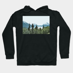 Snow Mountains Lake Trees Art Hoodie